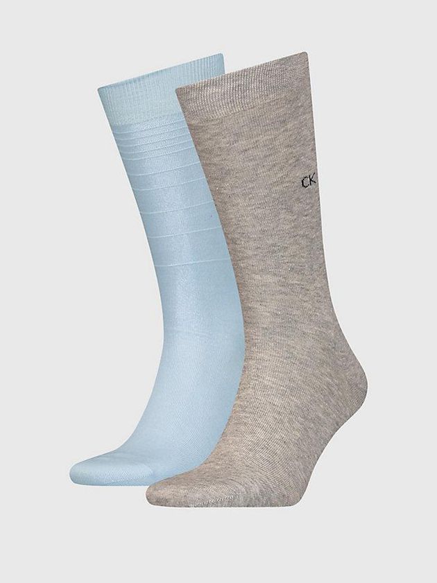 Calvin Klein USA 2 Pack Organic Cotton Crew Mens Socks Grey 5079426-MB